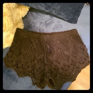 Express black lace shorts
